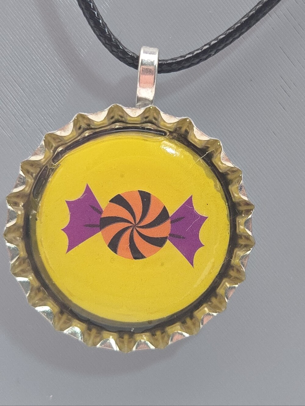 Handmade Halloween Candy Bottle Cap Necklace